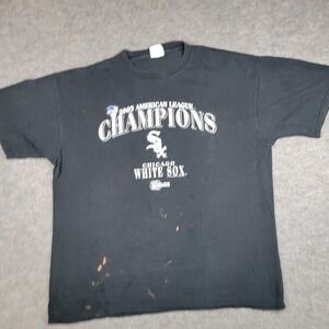 Vintage Chicago White Sox Shirt Mens XL Black MLB Baseball CSA 2005 Champions
